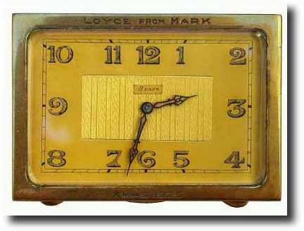 C.1925 (dated), Swiss, Small Gilded Bronze desk clock — Antique Clocks Price Guide