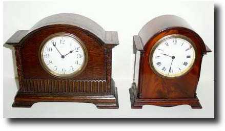 A lot of 2 wooden 8-day desk clocks — Antique Clocks Price Guide