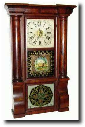 C.1840, Forestville Mfg. Co. 8-day Column shelf clock — Antique Clocks Price Guide