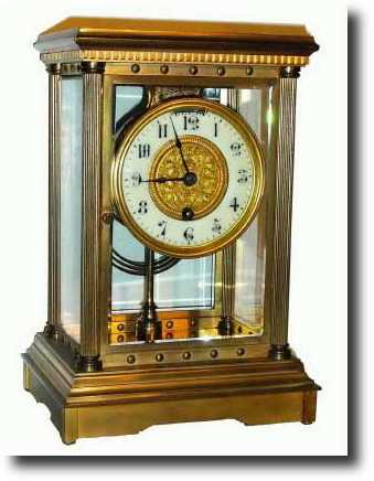 C.1890, Boston Clock Co., "DELPHUS" crystal regulator shelf clock — Antique Clocks Price Guide