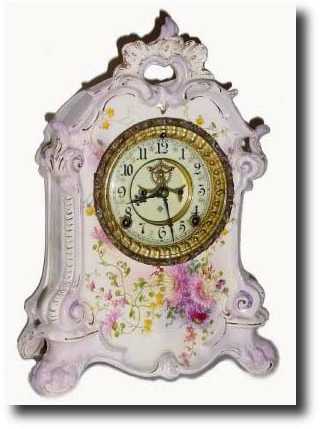C.1895, Ansonia "No. 501" Porcelain China shelf clock — Antique Clocks Price Guide