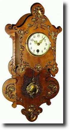 C.1880, German, Lenzkirch, Miniature Open well walnut wall clock — Antique Clocks Price Guide