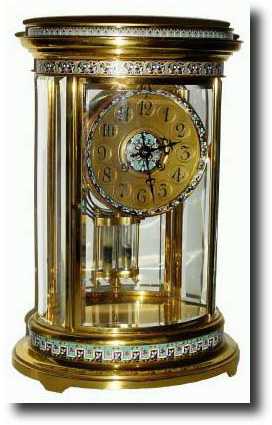 C.1900, French, Oval Crystal Regulator shelf clock — Antique Clocks Price Guide