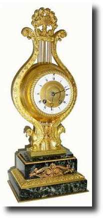 C.1870, French, Lyre Form Mantel clock — Antique Clocks Price Guide