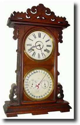 C.1885, E.N. Welch "Arditi" Double dial calendar shelf clock — Antique Clocks Price Guide