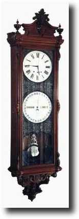 C.1884, Ithaca Calendar Clock Co. "No. 1 Regulator" wall clock — Antique Clocks Price Guide