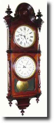 C.1878, Welch, Spring and Co., "No. 3 Regulator, B. W double dial calendar clock — Antique Clocks Price Guide