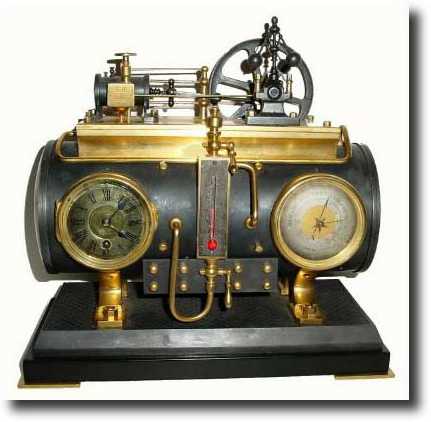 C.1885, French "Horizontal Steam Boiler" shelf clock — Antique Clocks Price Guide