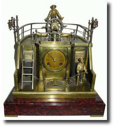 C.1890, French, "Ship's Quarter Deck" Automata clock from the Industrial Series — Antique Clocks Price Guide