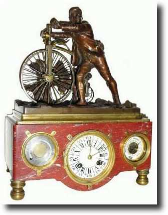 C.1880, French "Cyclist" clock from the Industrial Series. — Antique Clocks Price Guide