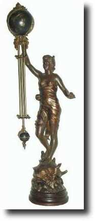 C.1890, French, Patinated Spelter, Swinging mystery shelf clock — Antique Clocks Price Guide