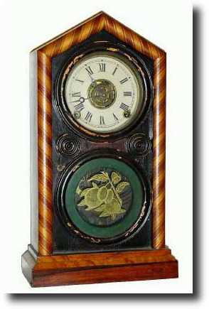 C.1880, E. Ingraham and Co., Doric Mosaic mantel clock — Antique Clocks Price Guide