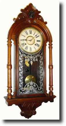 C.1895, Ansonia Clock Co., "Commerce", walnut wall clock — Antique Clocks Price Guide