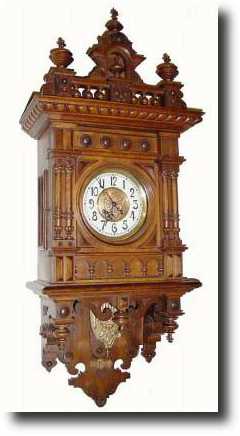 C.1905, German, Kienzle, Fancy Walnut Berlin style free swinger wall clock — Antique Clocks Price Guide