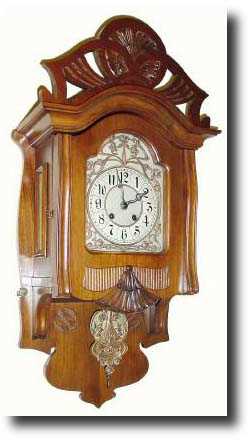 C.1902, German, Gustav Becker, Art Nouveau free swinger wall clock — Antique Clocks Price Guide