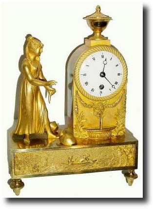 C.1800, French, Ormolu figural clock — Antique Clocks Price Guide