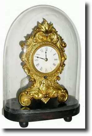 C.1850 Chauncey Jerome brass front Tick-Tack mantel clock — Antique Clocks Price Guide