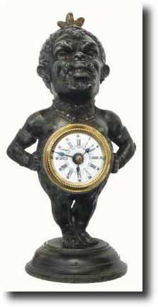 C.1910, French, "Aboriginal" Novelty alarm clock — Antique Clocks Price Guide