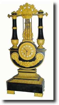C.1820, French Lyre Clock — Antique Clocks Price Guide