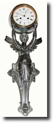 C.1890, French for J.E. Caldwell, Philadelphia, Wall sconce with figural clock — Antique Clocks Price Guide