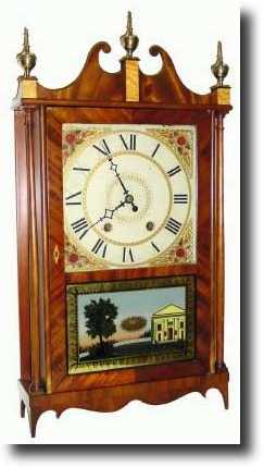 C.1825, Mark Leavenworth and Son, Waterbury, Conn pillar and scroll clock — Antique Clocks Price Guide