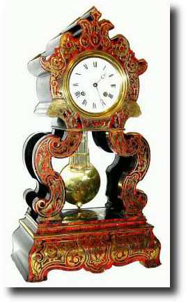 C.1850, French, Fancy Portico Clock in the Boulle style — Antique Clocks Price Guide
