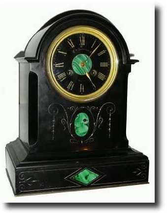 C.1890, French 8-day Black marble mantel clock — Antique Clocks Price Guide