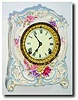 C.1910, Ansonia, Royal Bonn, porcelain china shelf clock