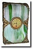 C.1920, New Haven Clock Co., Slag Glass Novelty wall clock
