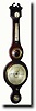 C.1880, German, Mercury Wheel Barometer, with clock