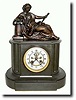 C.1900, French, dark gray marble shelf clock