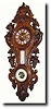 C.1890, French, Walnut Cased clock and barometer, with a thermometer