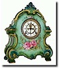 C.1915, Ansonia Royal Bonn, "La Bretagne" porcelain mantel clock