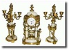 C.1880, French, Marble and Ormolu Mantel garniture clock