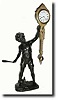 C.1905, German, Bronzed Spelter "Batboy" swinging mystery shelf clock
