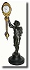 C.1905, German, Bronzed Spelter "Onion Boy" swinging mystery shelf clock