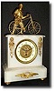 C.1900, French, Man and His Bicycle figural shelf clock