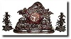C.1875, Black Forest Carved Clock Garniture