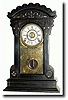 C.1880, F. Kroeber, New York "Jamestown" 8-day Ebony case shelf clock