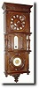 C.1900, French, Clock and Barometer Wall unit with shelves and a thermometer