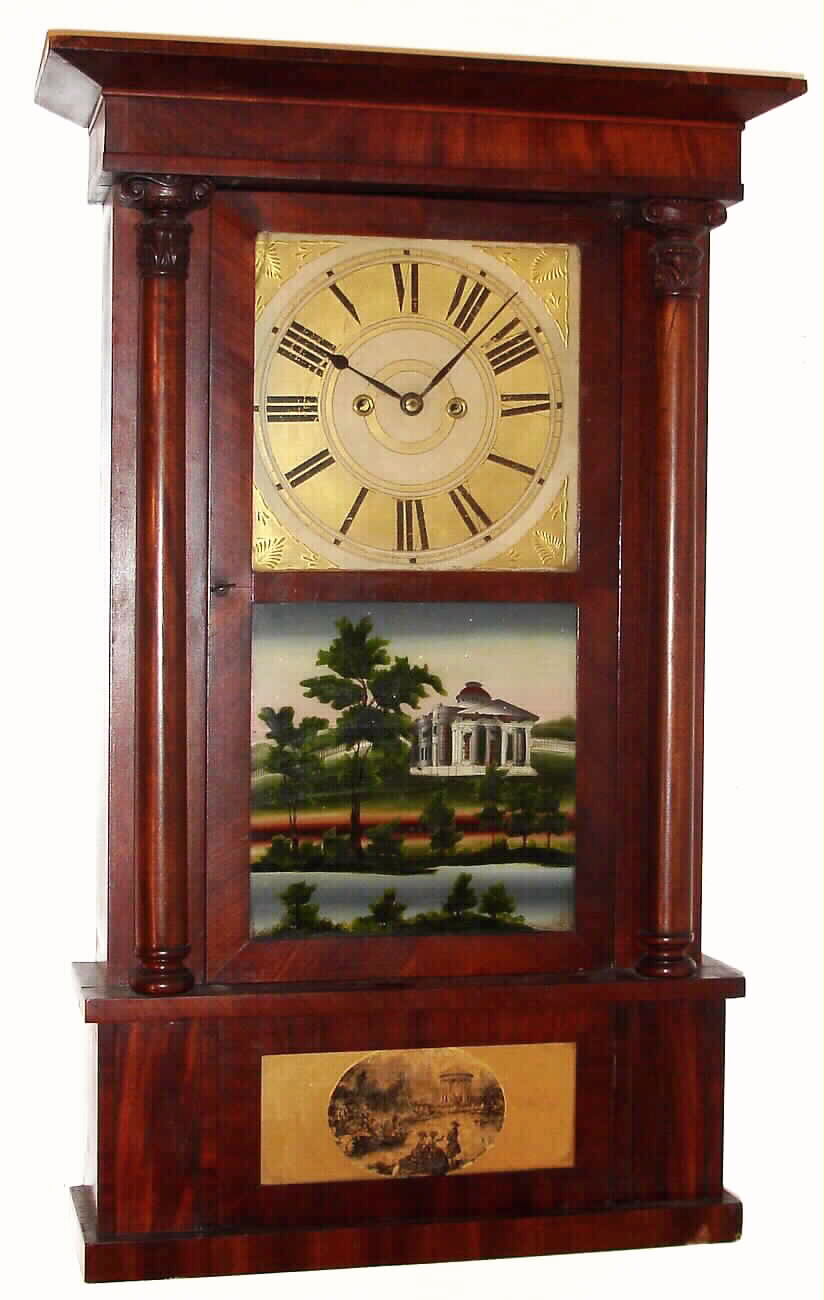 Spencer and Wooster, Salem Bridge, Conn. 8-day column and cornice weight-driven shelf clock, C.1841. — Antique Clocks Price Guide