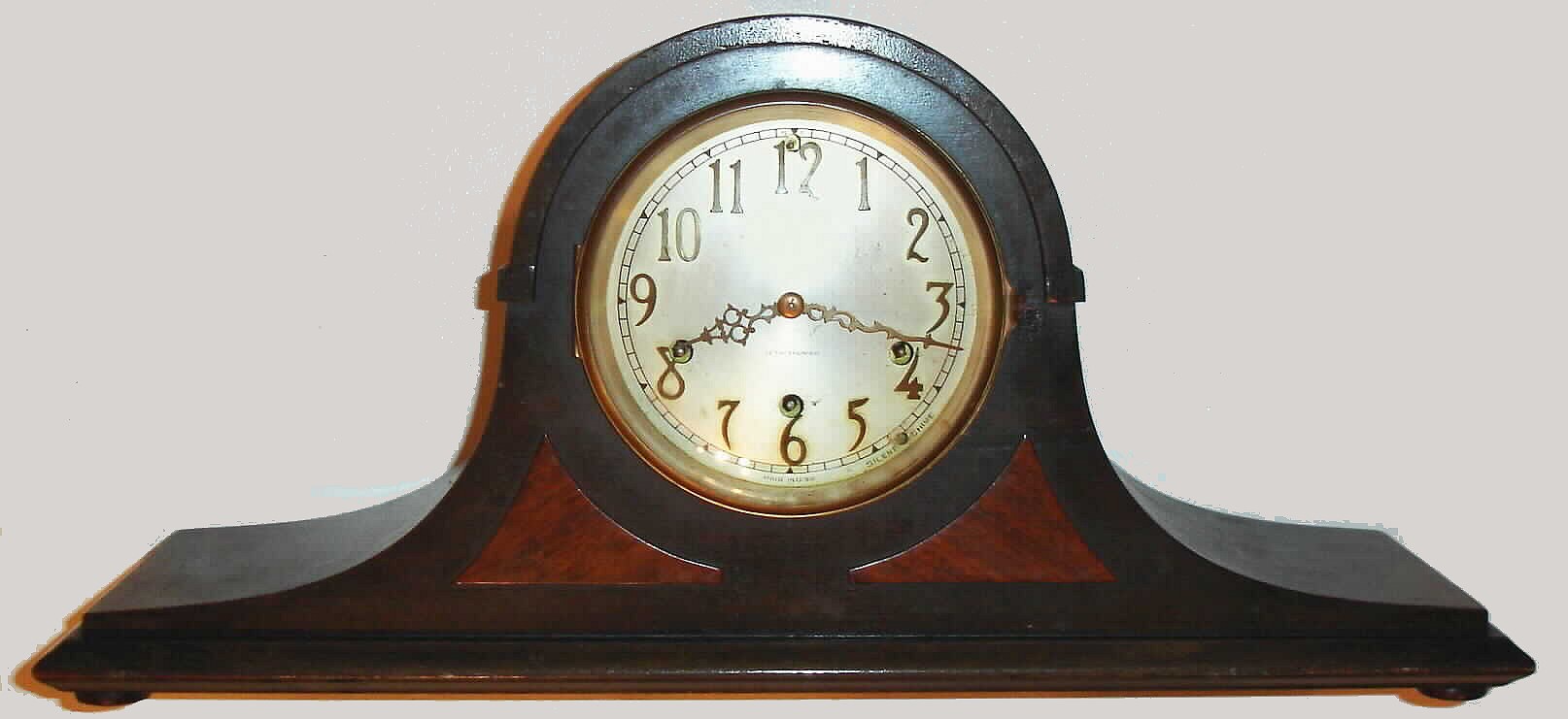 Seth Thomas Clock Co., Thomaston, Conn., mahogany 8-day Westminster chime tambour clock, C.1930. — Antique Clocks Price Guide