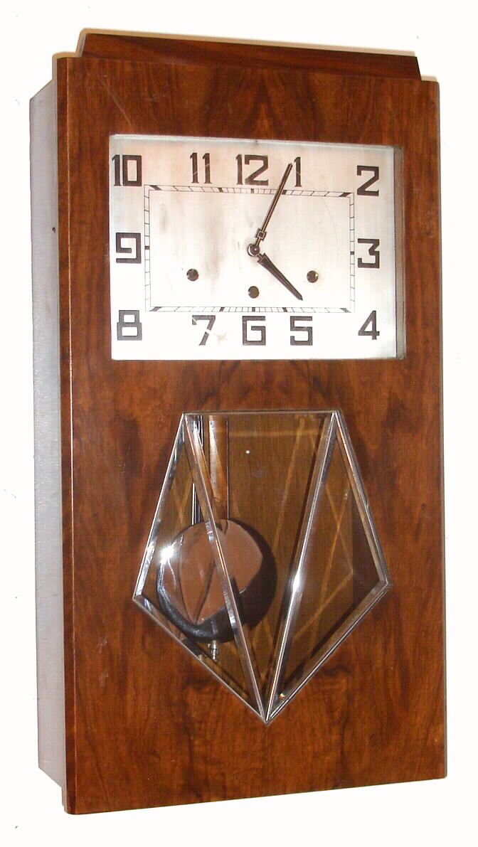 Kienzle, German Deco-style Westminster-chime 8-day walnut wall clock, C.1925. — Antique Clocks Price Guide
