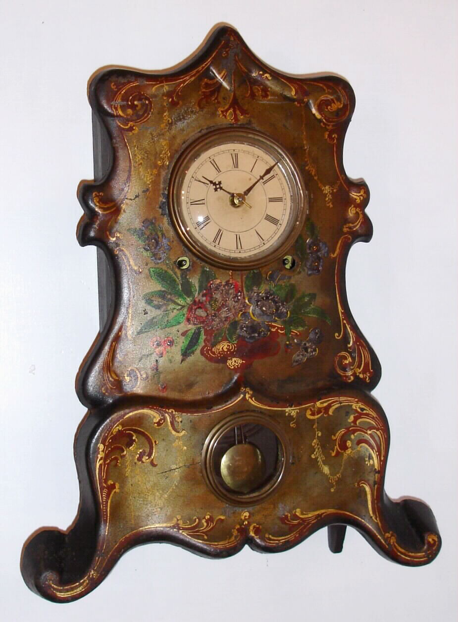 Terry and Andrews, Bristol, Conn., 8-day time and strike painted iron front mantel clock, C.1848. — Antique Clocks Price Guide