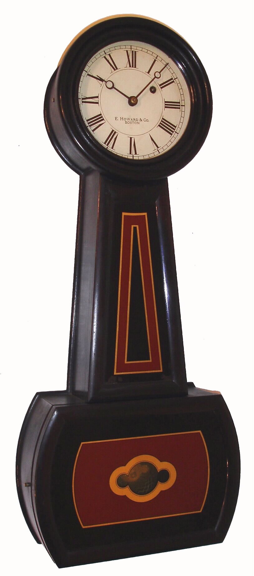 E. Howard and Co., Boston, "No. 5 Banjo" weight-driven 8-day rosewood-stained hardwood banjo clock, C.1920. — Antique Clocks Price Guide