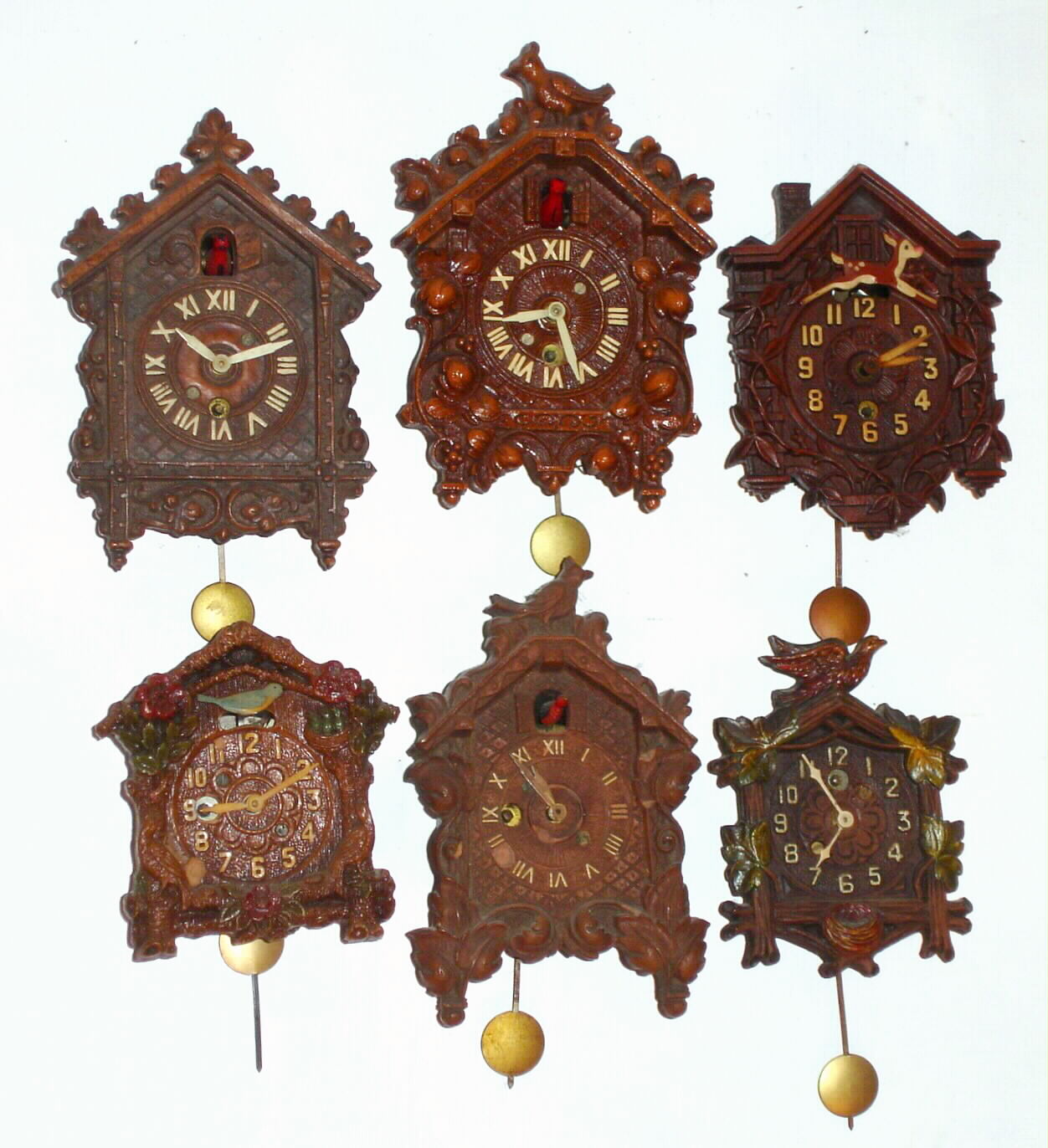 Clocks- (6) novelty timepieces: (2) Keebler Co. timepieces, (1) Columbia Time Products timepiece and (4) Lux Clock Mfg. Co. timepieces — Antique Clocks Price Guide