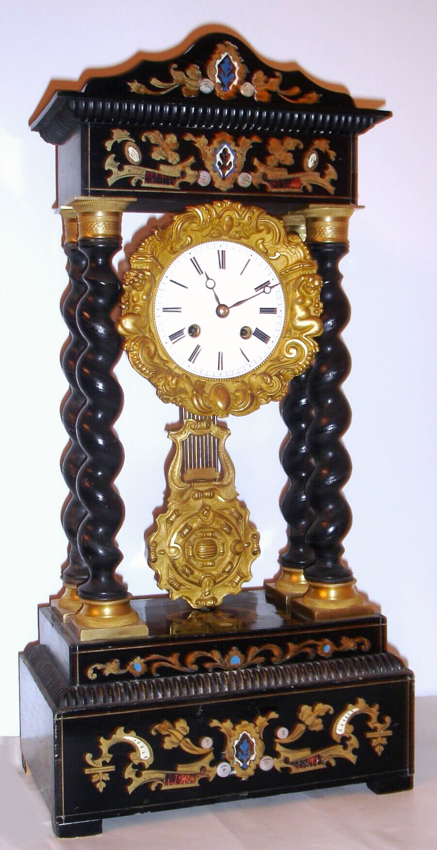 French, Vincenti and Cie, C. 1900, 8-day time and bell strike empire four column mantel clock. — Antique Clocks Price Guide
