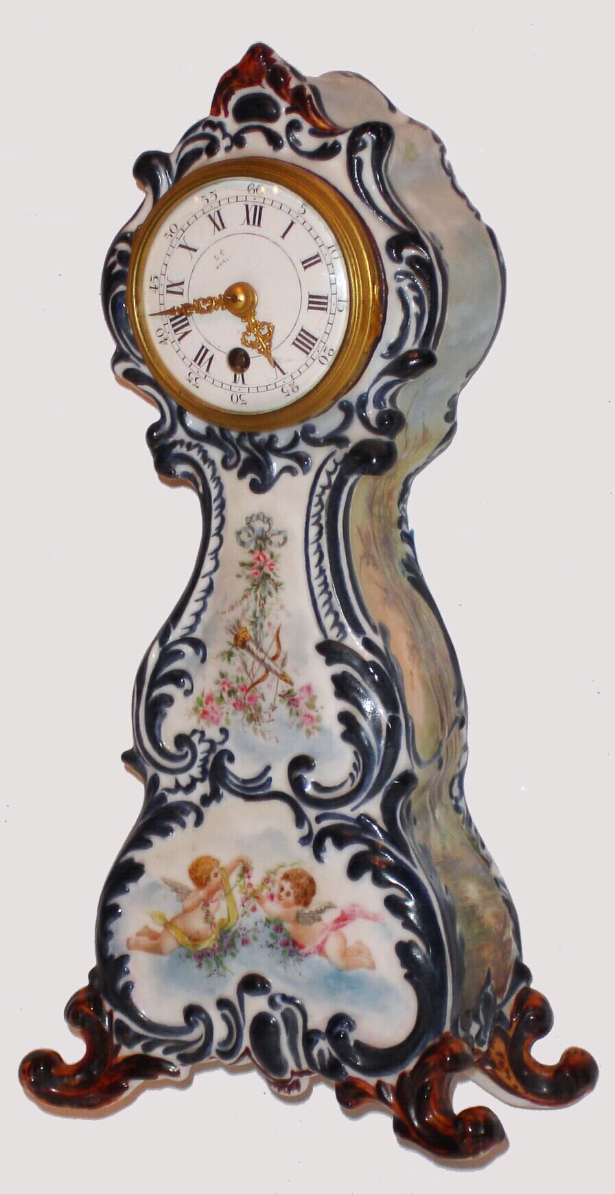 French, L. Charvet, Lyon, 8-day, platform lever movement timepiece in the form of a French tall clock, C.1900 — Antique Clocks Price Guide