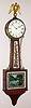 William Jepson, Boston banjo, weight driven, 8-day time only wall clock, c1950 (modern case) with period mov't.