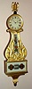 Lyre form banjo clock attributed to Aaron Willard Boston with applied Aaron Willard signature weight driven time only wall clock, c1825